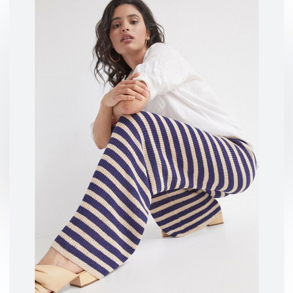 Anthropologie Pants - Anthropology, flat, white knitted lounge pants